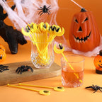 30 Pcs Halloween Swizzle Sticks Plastic Coffee and Cocktail Stirrers Fall Thanksgiving Drink Stirrers Cocktail Mixers for Halloween Fall Autumn Party Tea Coffee Bar Decoration(Moon and Cat)
