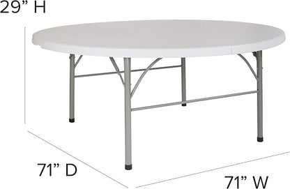 Flash Furniture Stonewall 6' Round Plastic Folding Event Table - Image 3