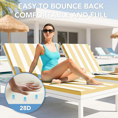 L'AGRATY Outdoor Lounge Chaise Cushion: 72x21x3 Inch Waterproof Lounge Chair - Image 3