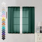 Hunter Green Sheer Curtains 54 Inches Long 2 Panels by OVZME