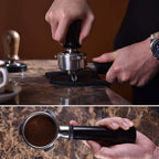 53mm Calibrated Espresso Tamper, Calibrated Coffee Tamper with Spring Loaded Anodized Aluminum Handle Stainless Steel Flat Base, Professional Espresso Hand Tamper