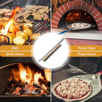 Pizza Oven Brush, 26" Brush and Stainless Steel Scraper for Pizza Stone with Screwdriver and Non Scratch Heat Proof Brass Bristles, BBQ Grill Cleaning Brush Outdoor Pizza Oven and Accessories