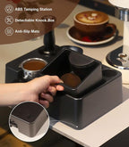 MEION Espresso Tamping Station, Detachable Espresso Knock Box and Tamp Station, 10 in 1 Espresso Organizer Fits 51, 54, 58MM Espresso Tamper, Portafilter, Distributor Puck Screen Espresso Accessories
