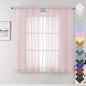 Blush Pink Sheer Curtains 63 Inch Length 2 Panels, Light Filtering Window Voile by Lecloud