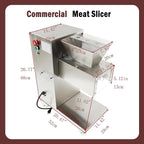 Commercial Meat Cutter Machine Meat Slicer Machine Electric TJ-130L Stainless Steel with 4.5mm Blade 110V 750W 400KG/H for Catering Businesses