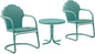 Crosley Furniture Tulip 3-Piece Outdoor Chair and Side Table Set, Retro Metal by CrosleyFurniture