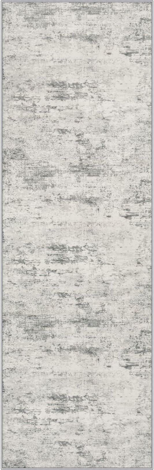 3x8 Washable Runner Rug：Modern Abstract Kitchen Soft Carpet Gray | by FXRHLP