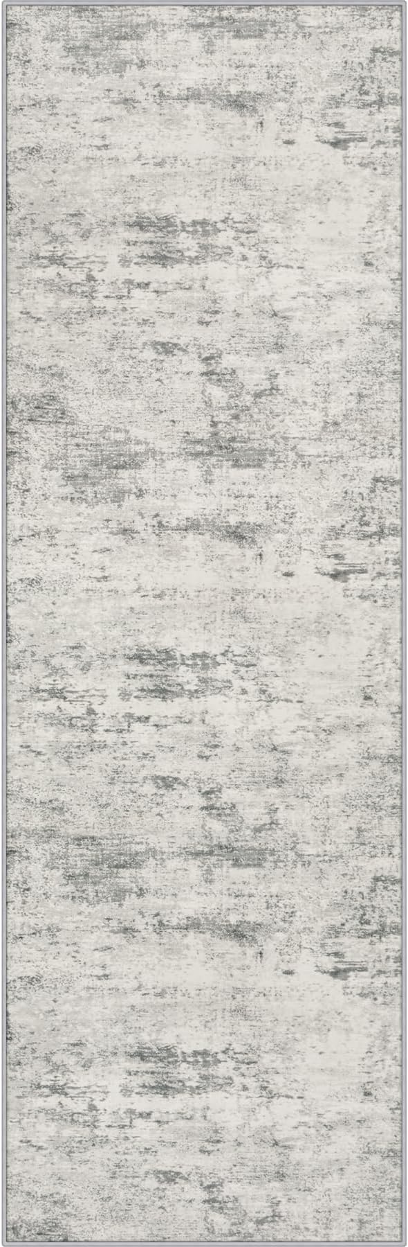 2.6x10 Washable Runner Rug:Modern Abstract Indoor Soft Carpet Gray | by FXRHLP