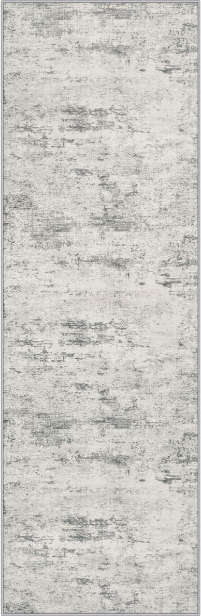 2x5 Washable Runner Rug：Modern Abstract Kitchen Soft Carpet Gray | by FXRHLP