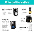 CASABREWS CASKF01 Reusable K Cups Coffee Pods for Keurig, Universal Stainless Steel Refillable Reusable K Cup Coffee Filters Compatible with Keurig 1.0 Coffee Machines, Eco-Friendly, BPA-Free