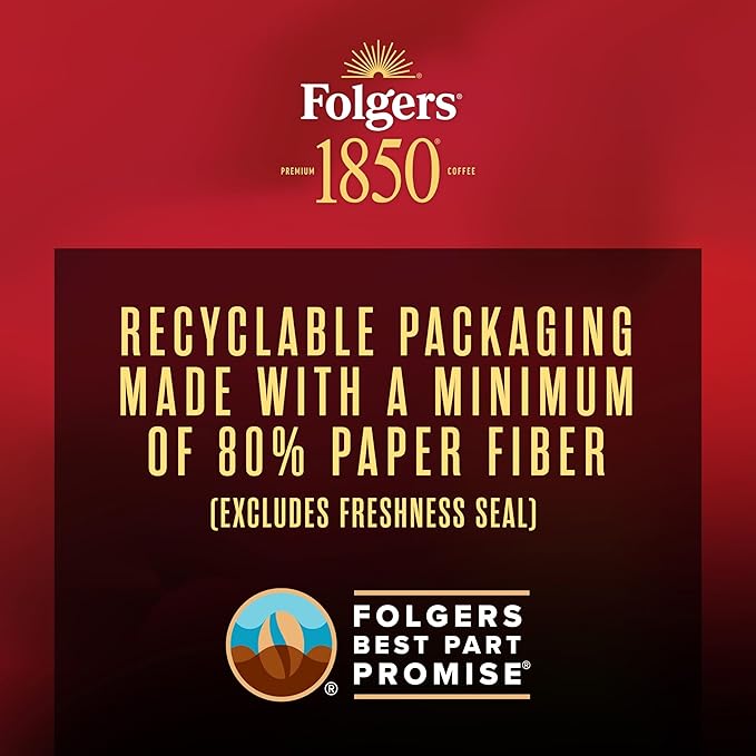 Folgers 1850 Trailblazer Medium-Dark Roast Ground Coffee, 12 Ounce (Pack of 6)