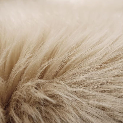 SERISSA 2x4 Fluffy Beige Faux Sheepskin Fur Area Rug - Image 7