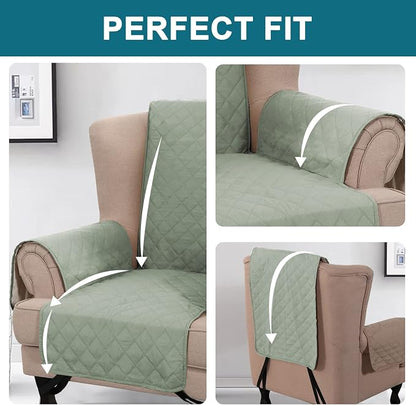 Turquoize 100% Waterproof Wing Chair Cover Wing Armchair Slipcovers Chair Couch - Image 5