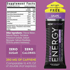 NewTrition® Extra Strength Energy Shots, 250mg Caffeine Energy Shots with Vitamin B & Amino Acids, Sugar-Free Vitamin Energy Shot, 1.7 fl oz (Pack of 12, Grape)