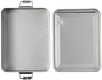 Metal Tin Box, Tinplate Metal Storage Tins Tea Container Rectangular Cookie Box With Lids For Storaging Cookies Snowflake Pastries Tea(M)