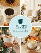 Teocera 16oz Large Coffee Mugs Set of 4 - Thick White Porcelain Cups for Cappuccino, Latte, Tea & Hot Chocolate - Dishwasher Safe Ceramic with Comfort Grip Handles