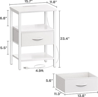 SUPERJARE Nightstand Set of 2, Bed Side Tables - Image 3