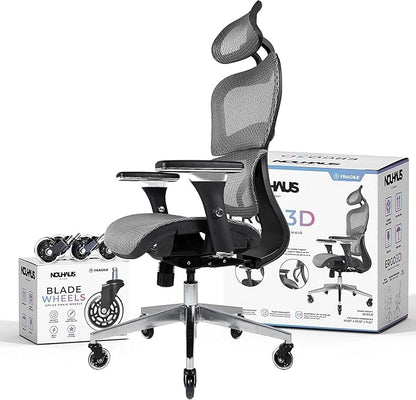 Nouhaus Ergo3D Ergonomic Office Chair Lumbar Support Mesh Office Chair - Image 3