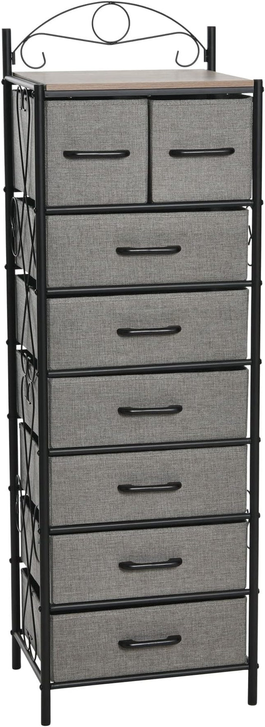 Household Essentials Ashwood & Iron Eight-Drawer Dresser Tower by HouseholdEssentials