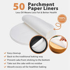 Springform Pan 9 Inch Nonstick Cheesecake Pan with Protector, Leakproof Spring Form Pan for Cheesecake, Round Cheese Cake Pans for Baking, 9 Inch Springform Cake Pan with 50Pcs Parchment Paper