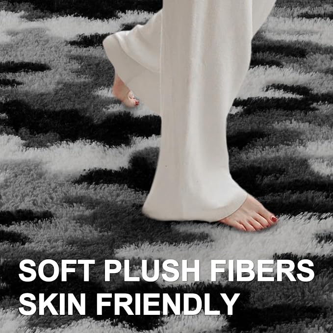 8x10 Ft Extra Large Shag Rugs for Living Room, Tie Dyed Ultra Soft Fluffy Furry - Image 4