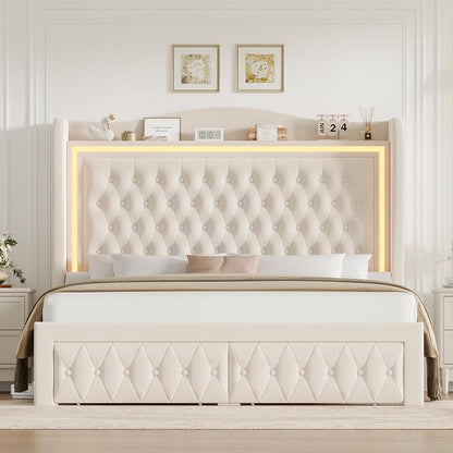 King Bed Frame 55" Tall Headboard - Image 5