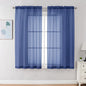 Chyhomenyc Sheer Curtains 63 Inch Length 2 Panels, Royal Blue | Light Filtering by Chyhomenyc