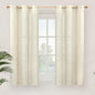 YoungsTex 45 Inch Length Beige Linen Curtains by YoungsTex