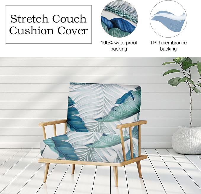 CALBODE 12Pcs Stretch Patio Cushion Covers Outdoor Couch Cover Replacement - Image 4