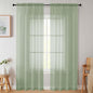 Sage Green Sheer Curtains for Bedroom Living Room 90 Inches Long 2 Panels Set by WelvetBLK