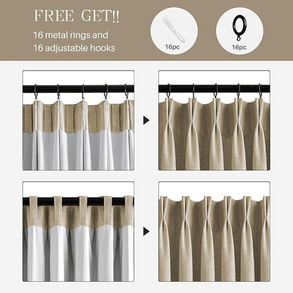 Pinch Pleated Linen Curtains 100% Blackout 84 Inches Long - Image 7
