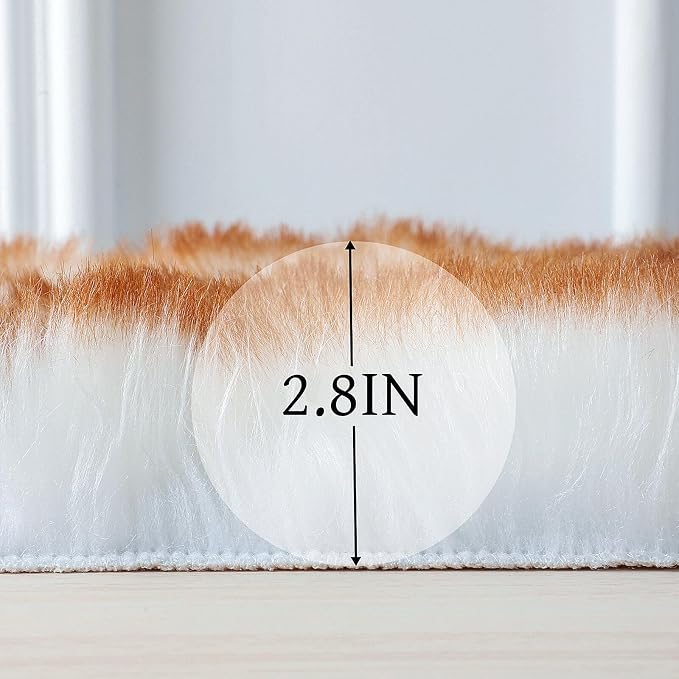 linmopm Faux Fur Sheepskin Rug, 2x3 ft, High-Density Cushion, - Image 2