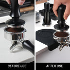 Espresso Tamping Mat, Silicone Coffee Tamper Mat with Corner Edge Tamp Support Station for Countertop, Barista Tools, Espresso Accessories, Small, Black
