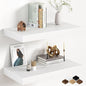 Fun Memories 12 Inch Deep White Floating Shelf, 24 x 12 Rustic Wood Wall Shelf by FunMemories
