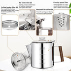 No Coating 12 Cup Percolator Coffee Pot 304 Stainless Steel Moka Pot Stovetop Espresso Maker Italian Greca Cuban Machine 2200ml 74.4oz Suitable for Gas Induction Stovetop Camping Kettle