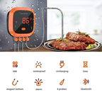 Inkbird Waterproof 150 FT Bluetooth Meat Thermometer IBT-4XC with Magnet, Timer, Alarm and 4 Probes, BBQ Grill Digital Wireless Meat Thermometer for Cooking, Smoker, Kitchen, Oven