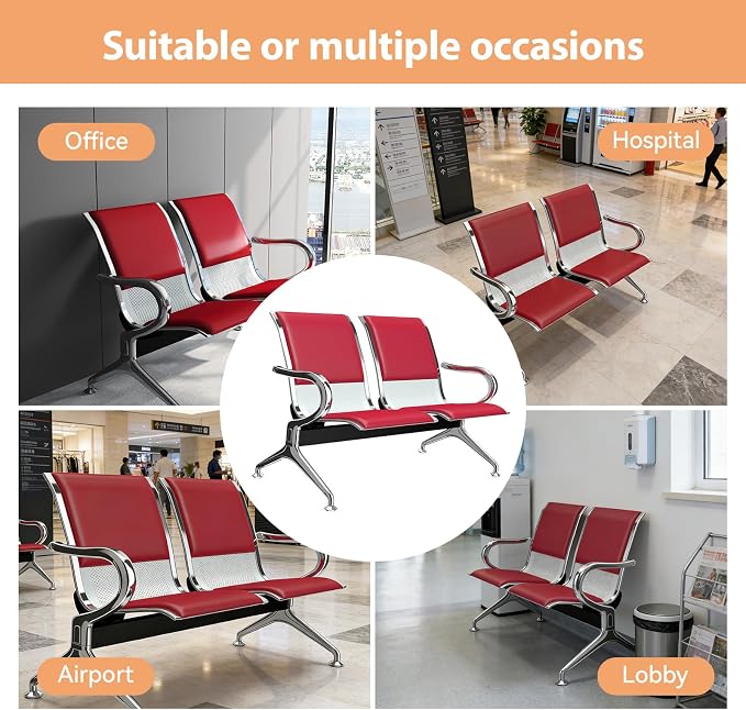 Kinfant 4-Seat Waiting Room Chairs - Image 5
