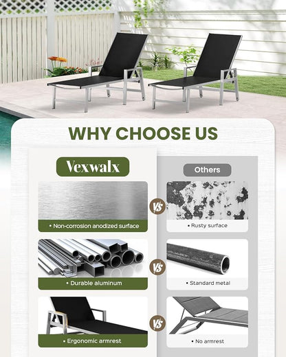 Patio Chaise Lounge Chair Outdoor - Image 7