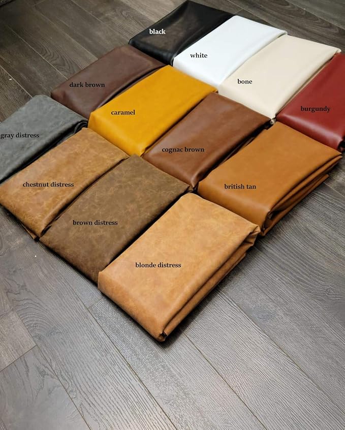 NAT Leathers™ | Golden Tan Soft Faux Vegan PU Leather by The Yard Synthetic - Image 6