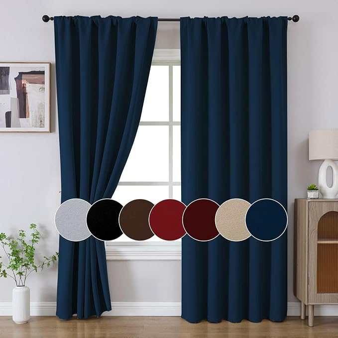 Joydeco Blackout Curtains 96 Inches Long, Thermal Insulated Black Out Curtains - Image 9
