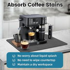 PoYang 17"x12" Coffee Mat Small, Coffee Bar Accessories for Countertop, Absorbent Dish Drying Mat, Anti-Slip and Hide Stain Pad for Espresso Machine, Espresso Maker and Kitchen Counter, Gray