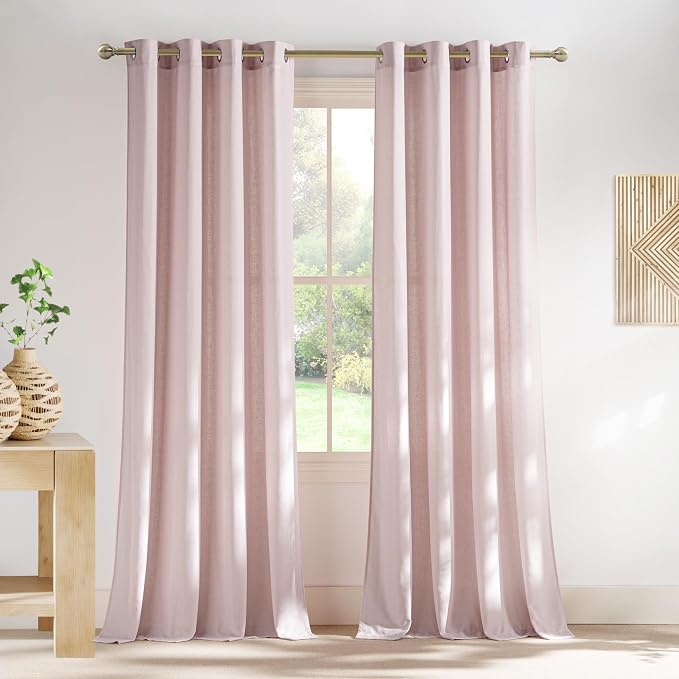 NICETOWN Linen Blush Pink Curtains by NICETOWN