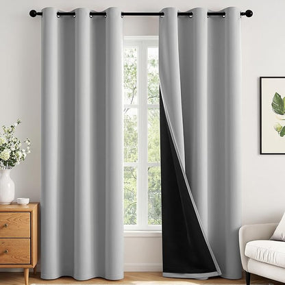 MIULEE Light Grey 90 Inch 100% Blackout Curtains by MIULEE