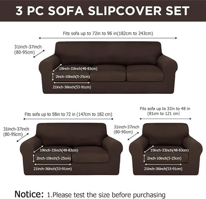 HunnmingRe Sofa Covers for 3 Cushion Couch Stretch Sofa and Loveseat Covers Set - Image 2