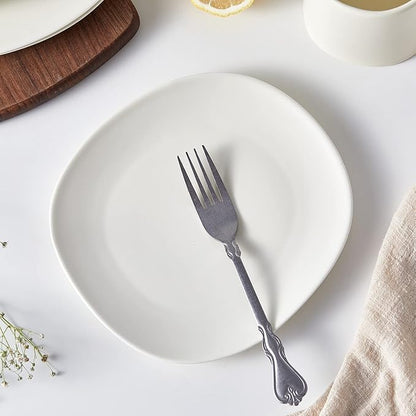 Stone lain Delilah Salad Plate 6-Piece Dish Set, Porcelain, Cream, 6 Salad Plates