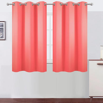 Blackout Curtains 38 x 54 inch/Coral Curtains Set of 2 Panels/Thermal Insulated by Lemomo
