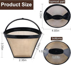 Reusable Coffee Filters for Ninja Coffee Filter, Permanent Coffee Filter 4, Used for Replacing the Ninja Coffee Bar Brewer, 4 Cone Permanent Coffee Filter, 2Pcs