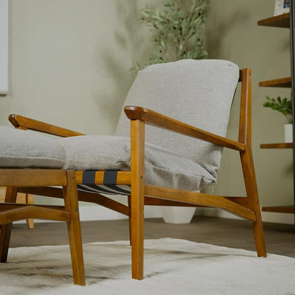 Grain Wood Furniture Solid Wood Mid Century Lounge Chair - Image 3