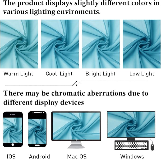 Turquoise Sheer Curtains 72 Inches Long 2 Panels, Light Filtering Voile Curtain - Image 5