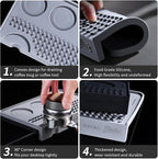 Espresso Tamping Mat for Counter, Ultra Thick Silicone Tamper Mat Coffee Bar Mat,Espresso Mat for Countertops,Fits for Baristas Home Kitchen Bar
